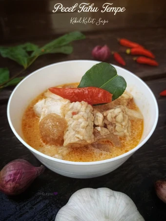 Cara Mudah Membuat Resep 64. Pecel Tahu Tempe Kikil Kulit Sapi yang Bikin Ngiler