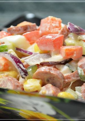 Фото Яркий, простой в приготовлении вкусный салат РАДУГА.