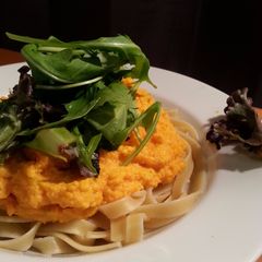 A picture of Creamy carrot linguine.