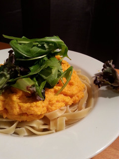A picture of Creamy carrot linguine.