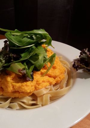 A picture of Creamy carrot linguine.