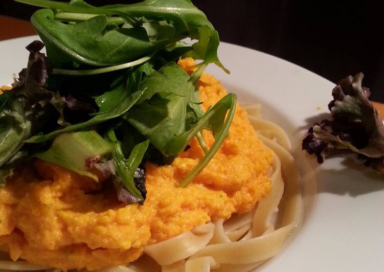 Step-by-Step Guide to Make Tasteful Creamy carrot linguine