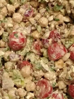 A picture of Lentil, Chickpea & feta salad.