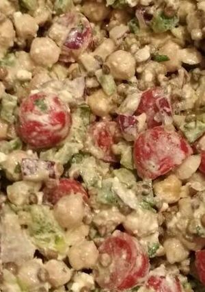 A picture of Lentil, Chickpea & feta salad.