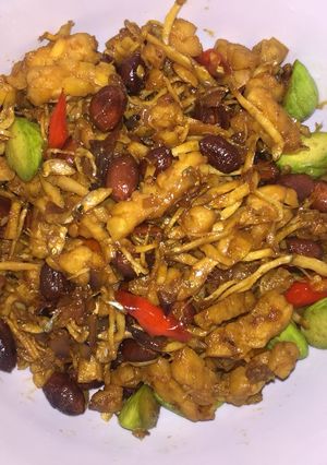 Foto resep Orek tempe teri pete kacang