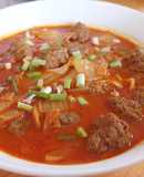 Kimchi Meat Ball Soup
