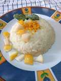 Arroz al coco, menta y melón. Salado