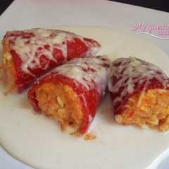 Una foto de Piquillos con bacalao y bechamel