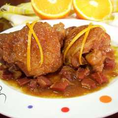 Una foto de Pollo con naranja y jerez