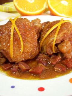 Una foto de Pollo con naranja y jerez