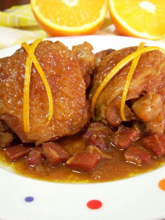 Una foto de Pollo con naranja y jerez