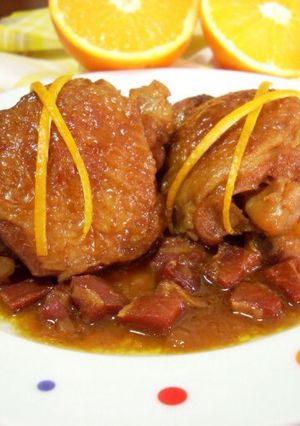 Una foto de Pollo con naranja y jerez