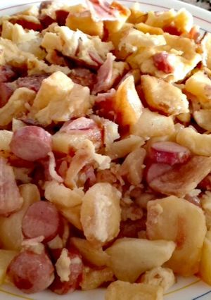 Foto principal de Revuelto de patatas, york y salchichas