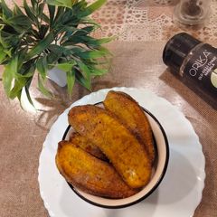 A picture of Crispy Raw Banana Fritters made in Airfryer.