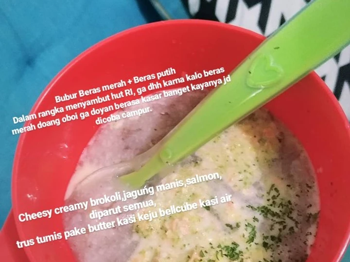 Cara Mudah Membikin Resep Mpasi 8month Bubur Merah Putih dan Salmon Cream Cheese yang Sempurna Anti Ribet, Lezat