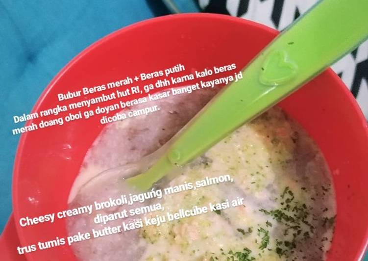 Mpasi 8month Bubur Merah Putih dan Salmon Cream Cheese