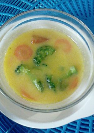 Foto resep Sup brokoli wortel dengan kuah labu kabocha yang creamy