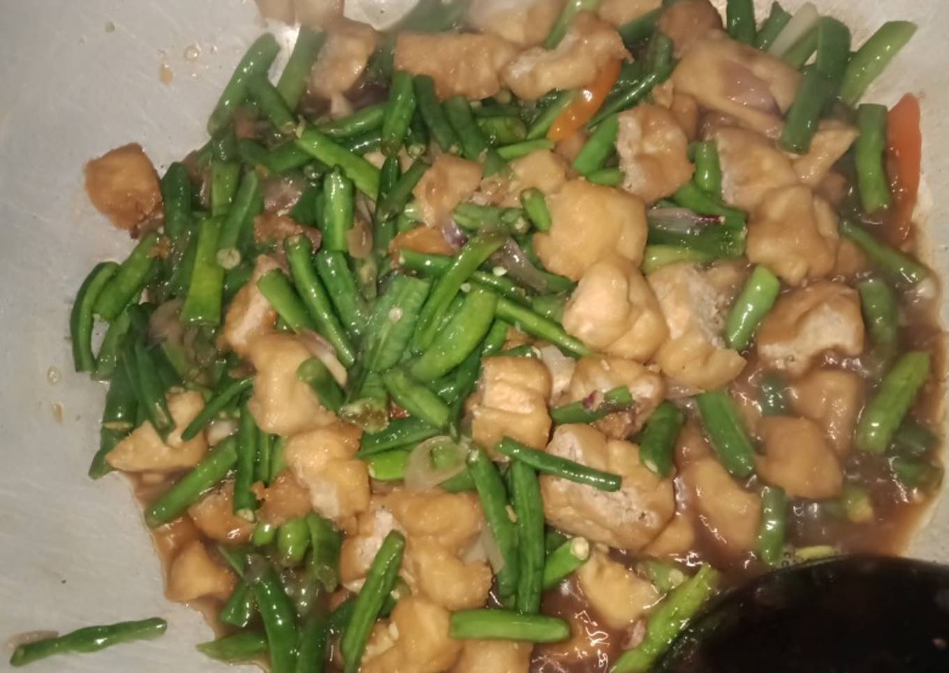 Kacang panjang mix tahu pong