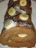 Brazo de reina de chocolate con plátano