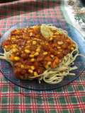 Fideos con salsa improvisada