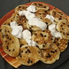 A picture of Vegan Chocolate Pina Colada Pancakes.