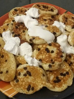 A picture of Vegan Chocolate Pina Colada Pancakes.