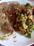 A recipe of fried egg with kachumbari