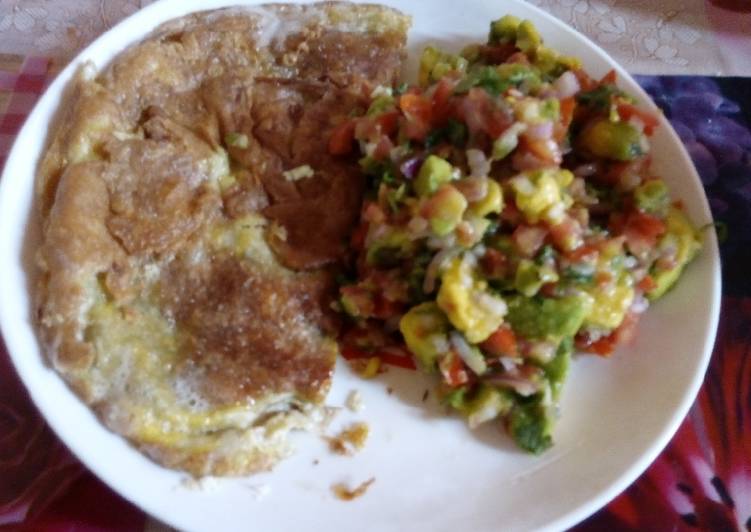 A recipe of fried egg with kachumbari