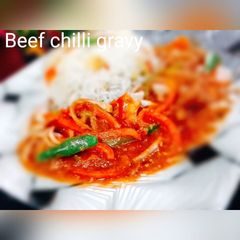 A picture of Beef chilli gravy (pakistani style).