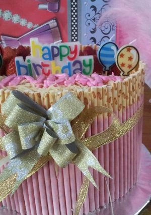 Foto resep Pocky Bday Cake #rainbow base cake# cepet,mudah,juara &tebel dikantong ('')