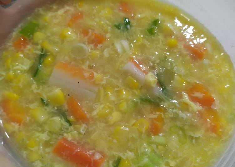 Recipe: Delicious Sup Jagung Crabstick