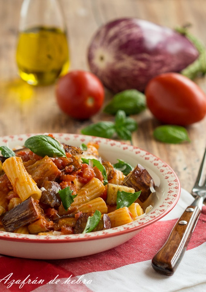 Una foto de Pasta con berenjenas - Pasta alla Norma