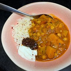 A picture of Butternut Squash and Chickpea Curry.
