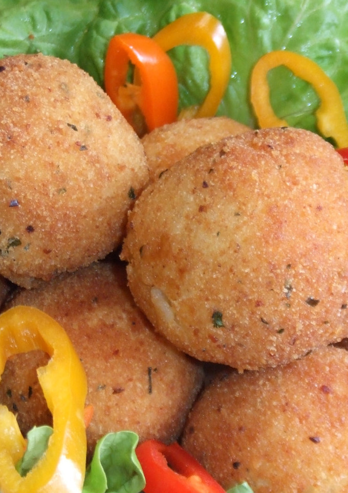 Una foto de Bolas de risotto rellenas de carne