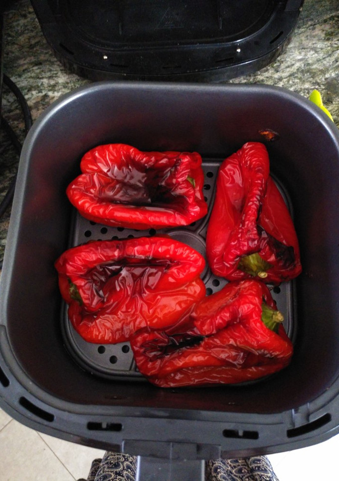 Una foto de Pimientos rojos asados en freidora de aire