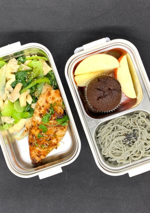 Hình của món Mì than tre ức gà: Giảm cân - lunchbox - eat clean (389cal).