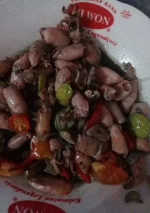 Foto resep Tumis cumi asin asem muda