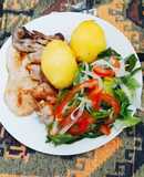 Pechuga de pollo a la plancha con verduras y papas