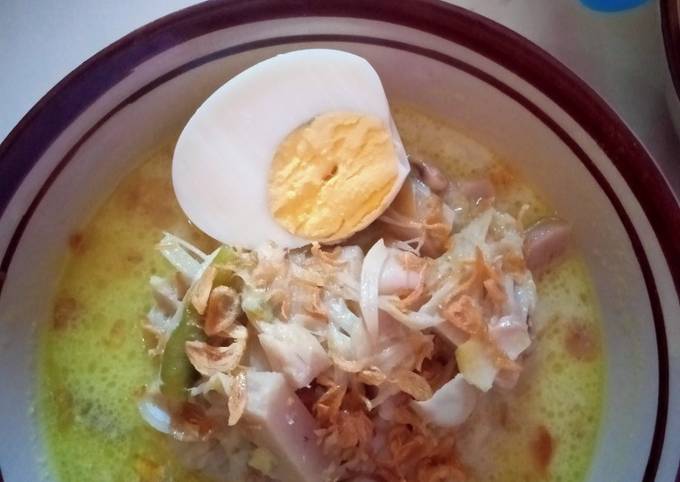 Resep: Lontong sayur ayam suwir Enak Terbaru