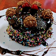 A picture of Dark chocolate cake.