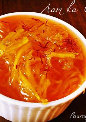 A picture of Instant Aam Ka Choonda / Gujarati Style Sweet Mango Pickle.