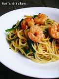 Shrimp and Spinach Soy Mayo Pasta