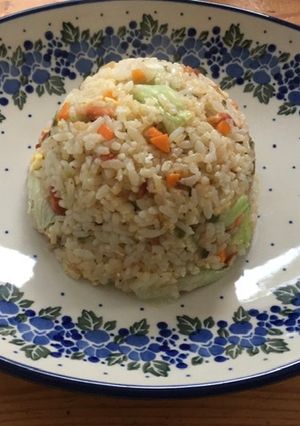 A picture of Fried Rice with Leftover vegetables.