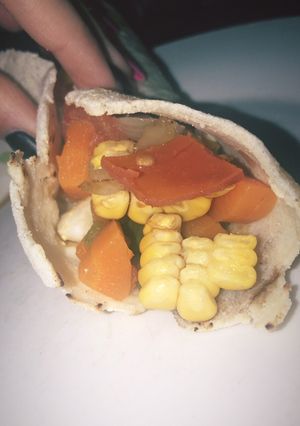 Una foto de Tacos vegetarianos con harina de maíz