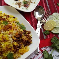 A picture of Keema masoor biryani.