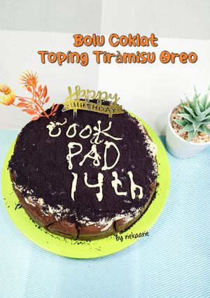 Foto resep 260. Bolu Coklat Toping Tiramisu oreo