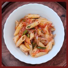 A picture of Veggie pasta.
