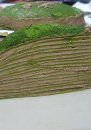 Foto resep Matcha Choco Mille Crepes Cake
