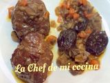 Carrillada de cerdo con salsa de manzana y ciruelas (Multicook pro de Tefal)