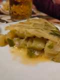 Tortilla de patatas jugosita con pimiento verde y cebolleta